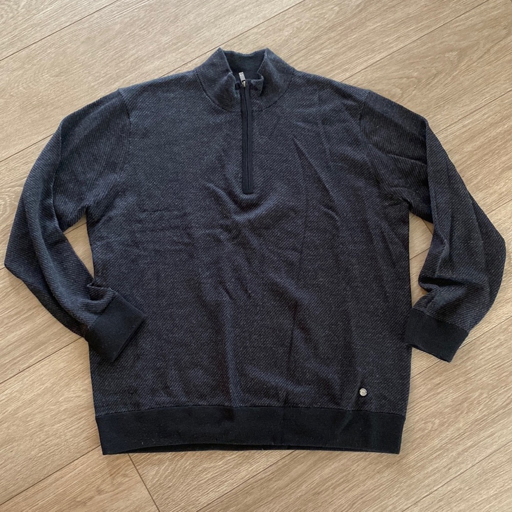 Raffi Men’s 1/4 zip sweater 100% merino wool size XL